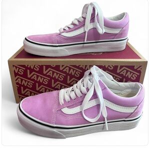 Vans Old Skool Pink Low Top Orchid White Women’s Sz 5 Sneakers w Box Skate Shoe